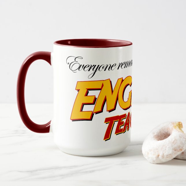 Taza Todos permanecen tranquilos... profesores de inglé (Con donut)