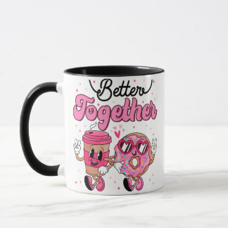 Taza Together Coffee & Donut Valentine Design • Cute Ka