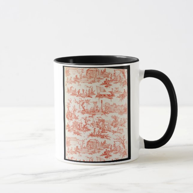 Taza Toile de Jouy, ilustrando los procesos del manuf (Derecha)
