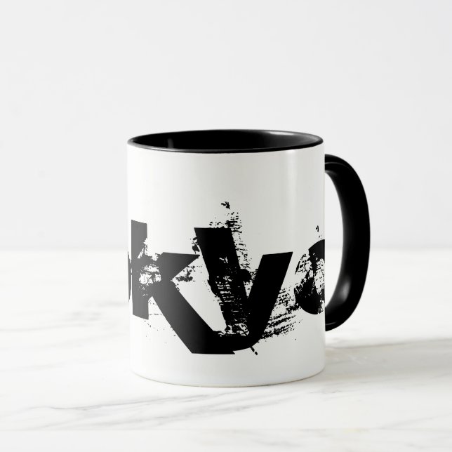 Taza Tokio - Estilo Guay Blanco Y Negro (Anverso derecho)