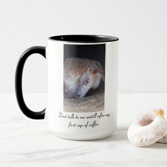 Taza Tomar con facilidad la mugre con las manos a la iz (Con donut)