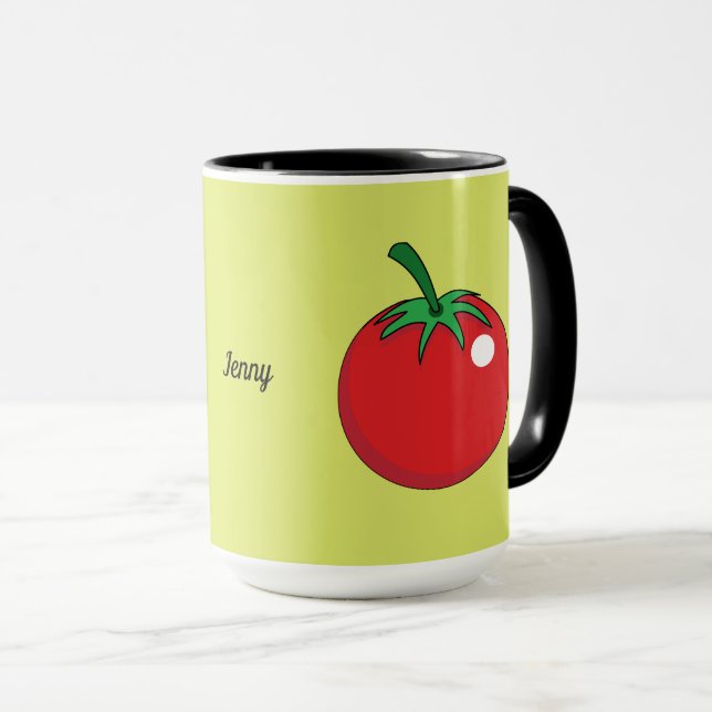 Taza Tomate Rojo | Añadir su nombre o texto (Anverso derecho)