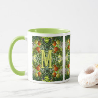 Taza Tomates Cherry con Inicial de Monograma Personaliz