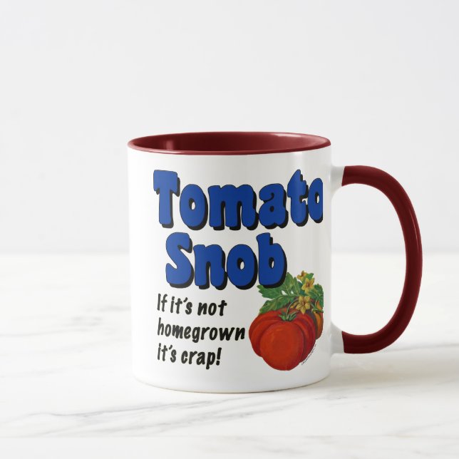 Taza Tomato Snob Divertido diciendo café Mug (Derecha)