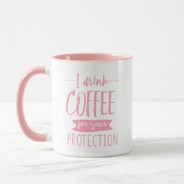 Taza Tomo café rosa gracioso para su protección