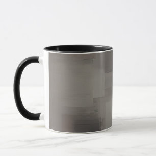 Taza tonos terrosos cuadrados abstractos