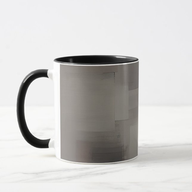 Taza tonos terrosos cuadrados abstractos (Izquierda)