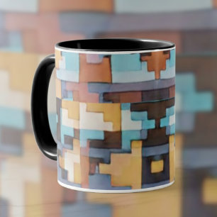 Taza Tonos terrosos inspirados en el suroeste abstracto