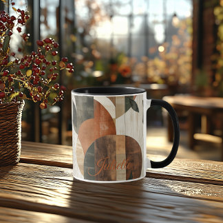 Taza Tonos Terrosos Rústicos - Naturaleza Abstracta Per