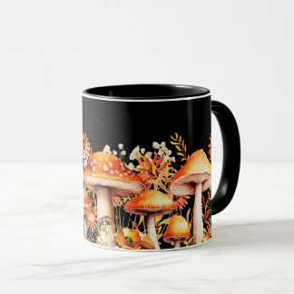 Taza Tonos vintage de la Tierra: hongo retro rústico