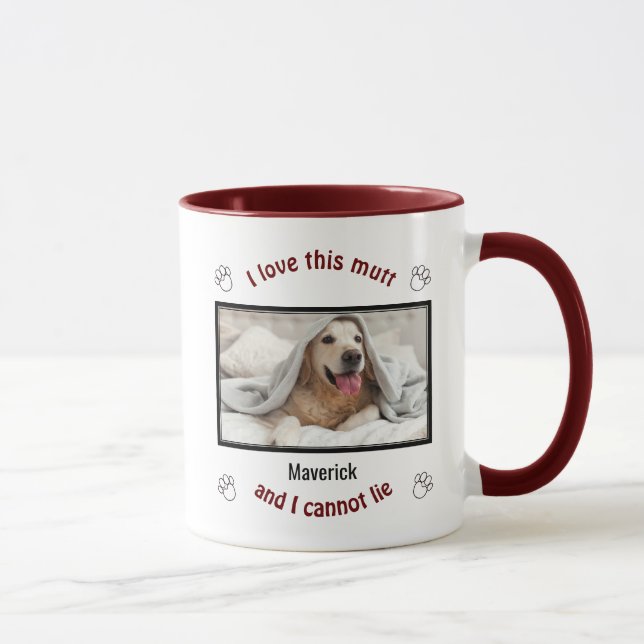 Taza Tonto, me encanta este MUTT | Perro Perro Personal (Derecha)