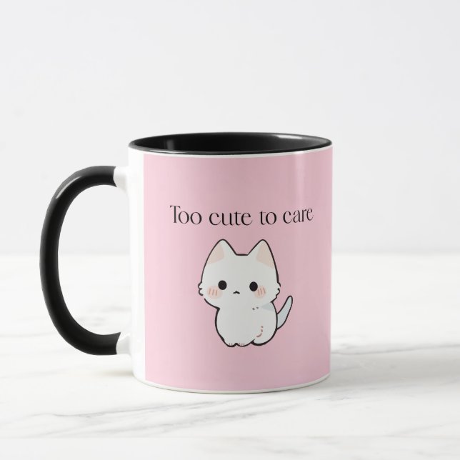 Taza Too Cute to Care Mug – Sassy Cute Coffee Cup (Izquierda)