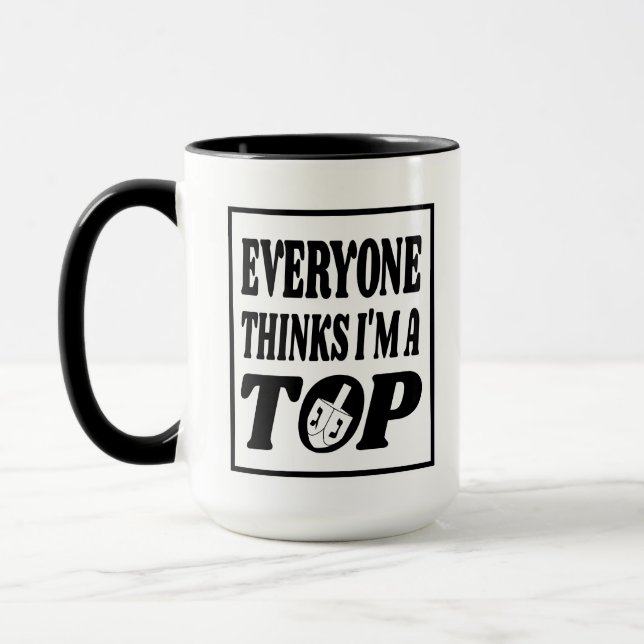 Taza Top Hanukkah Dreidel Joke Gift (Izquierda)