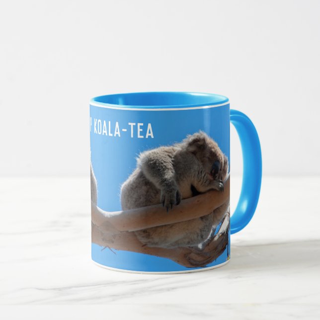 Taza Top Koala-Tea Funny Blue Animal Mug (Anverso derecho)