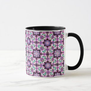 Taza TOPKAPI, blanco y negro, púrpura, verde, rosa