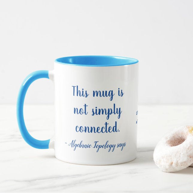 Taza Topología argelina: Mug no está simplemente conect (Con donut)