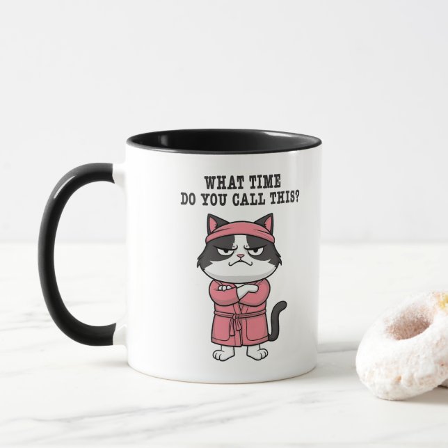 Taza Toque de queda extraño para gato (Con donut)