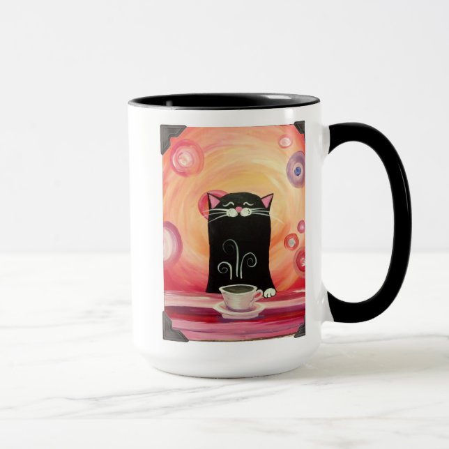 Taza torcida del gatito del cacao del estudio de (Derecha)