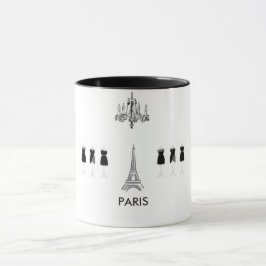 Taza Torre Eiffel Blanca y Negra de Francia