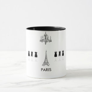 Taza Torre Eiffel Blanca y Negra de Francia