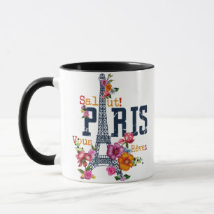 Taza Torre Eiffel Paris Shirt Salut Flowt Paris Fra