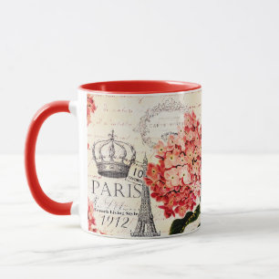 Taza Torre Eiffel y hortensia