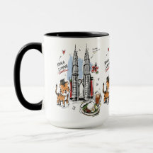 Torres Petronas Lindas de Kuala Lumpur Arte Doodle