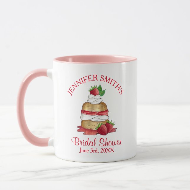 Taza Torta de Fresa Shortcake Desayuno de Novia Cumplea (Izquierda)