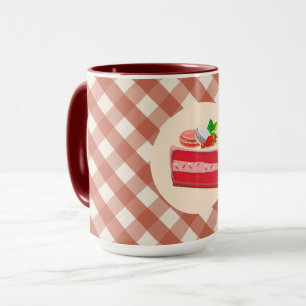 Taza Torta de terciopelo rojo con queso crema de fresa