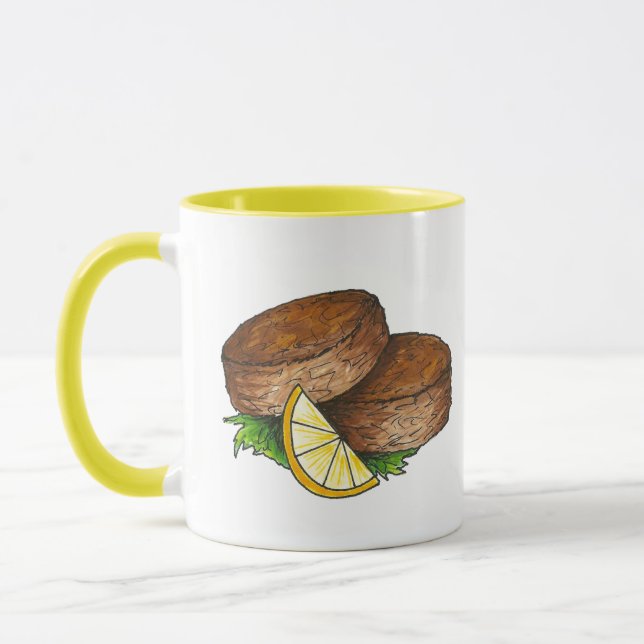 Taza Tortas de cangrejo de Maryland con marisco de limó (Izquierda)