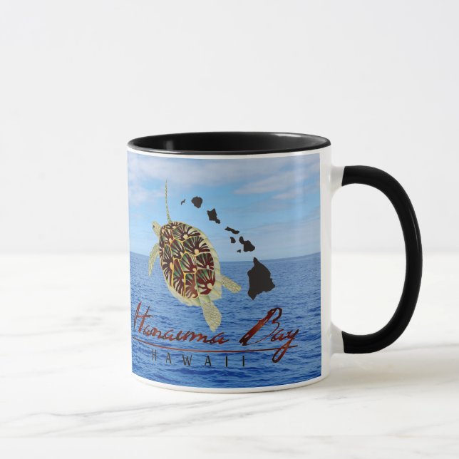 Taza Tortuga de Hawaii de la bahía de Hanauma e islas (Derecha)