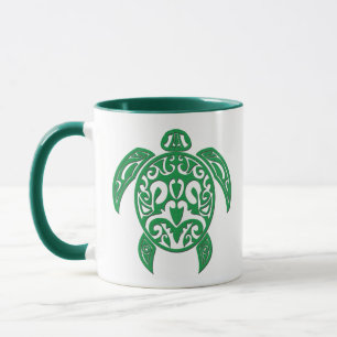 Taza Tortuga de mar polinesia verde