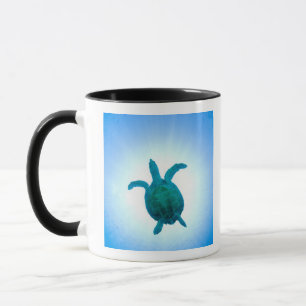 Taza Tortuga de mar que nada bajo el agua