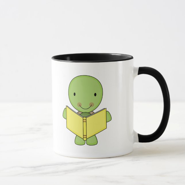 Taza tortuga leyendo linda (Derecha)