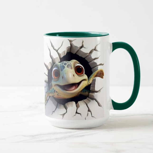 Taza Tortuga marina saliendo de la pared (Derecha)