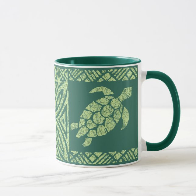 Taza Tortuga primitiva hawaiana del Tapa de Honu (Derecha)