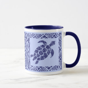Taza Tortuga primitiva hawaiana del Tapa de Honu
