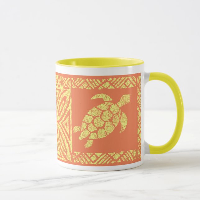 Taza Tortuga primitiva hawaiana del Tapa de Honu (Derecha)