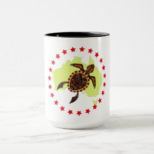 Taza Tortuga Y Estrellas Del Mar De Australia