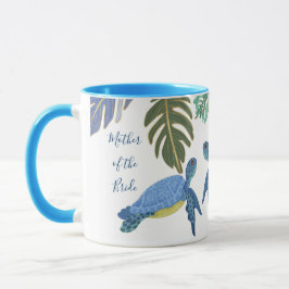 Taza Tortugas marinas Boda amarillo azul