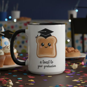 Taza Tostada Adorable para tu Graduación Juego de Palab