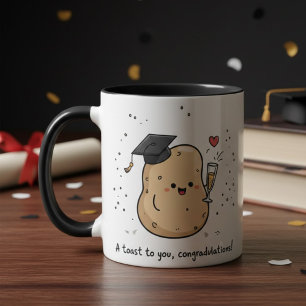 Taza Tostada Kawaii de Graduación Divertida para Gradua