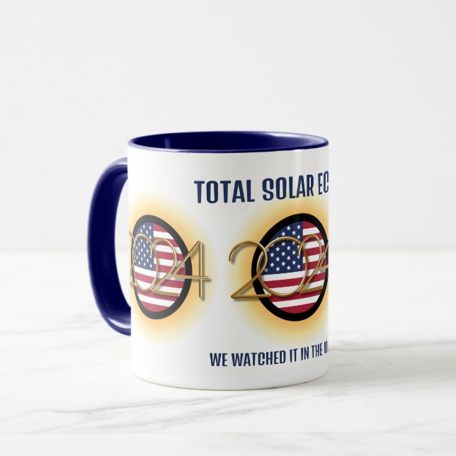 Taza TOTAL DE ECLIPSE SOLAR 2024 personalizado EE.UU. (Anverso izquierdo)