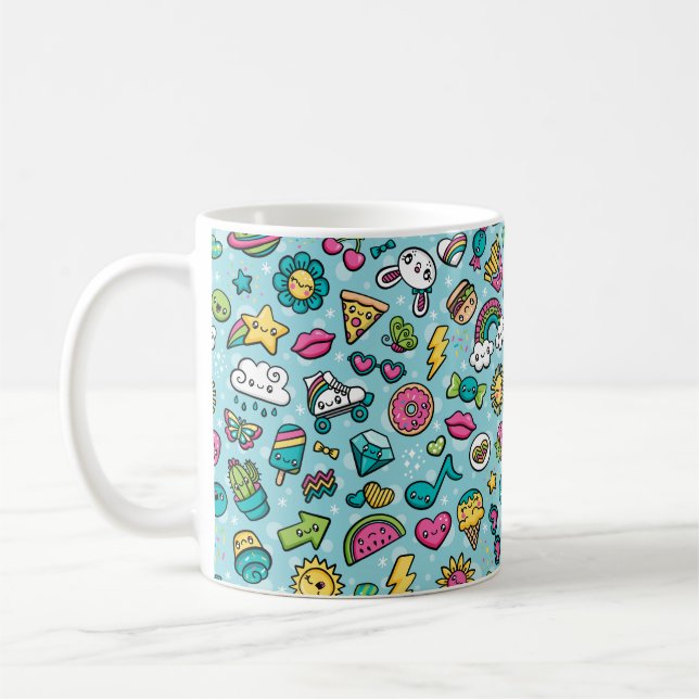 Taza totalmente linda de los Doodles (Izquierda)