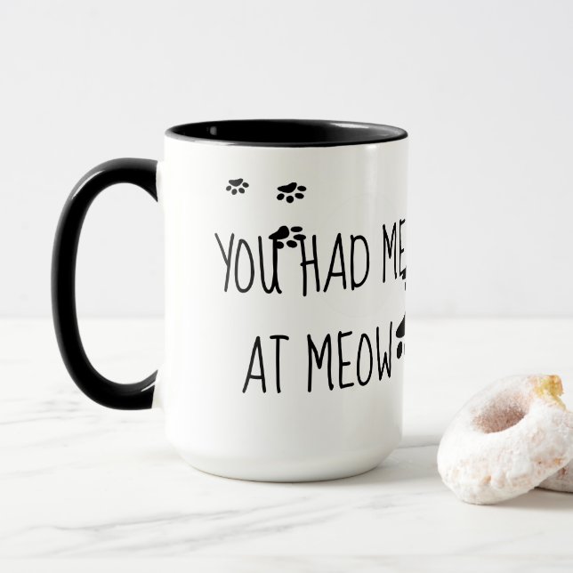 Taza Totalmente lindo me tenías en Meow (Con donut)