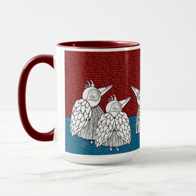 Taza Tote de Palabras y Aves Espontáneas (Izquierda)