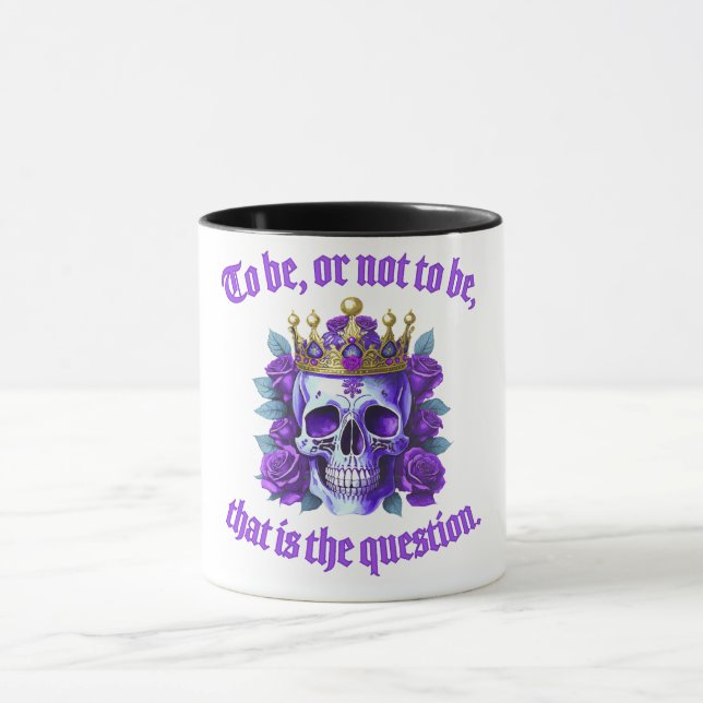 Taza Totenkopf Geschenk Krone Rosen Spruch König Lila (Centro)