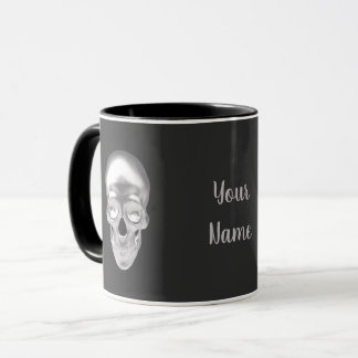 Taza Totenkopf, Schädel silber 3D-Optik -