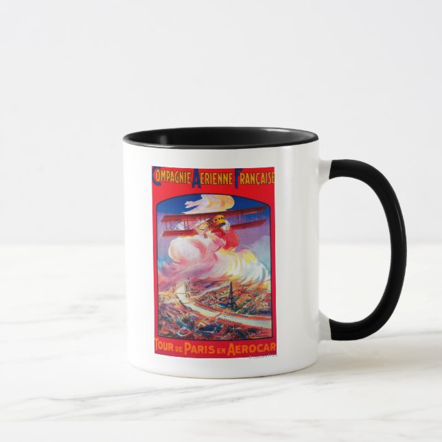 Taza Tour de París, Francia en Aerocar PosterEurope (Derecha)