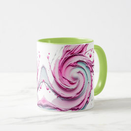 Taza Tourbillon artistique abstrait aux nuances pastel.